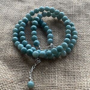 Amazonite Necklace Silver Fancy Lobster Claw Clasp Extension adjustable